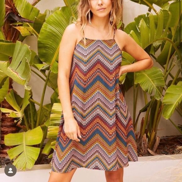 B.Yellowtail Size XS Peyote Stitch Mini Dress Tank Boho Chevron Aztec Print - Picture 2 of 11